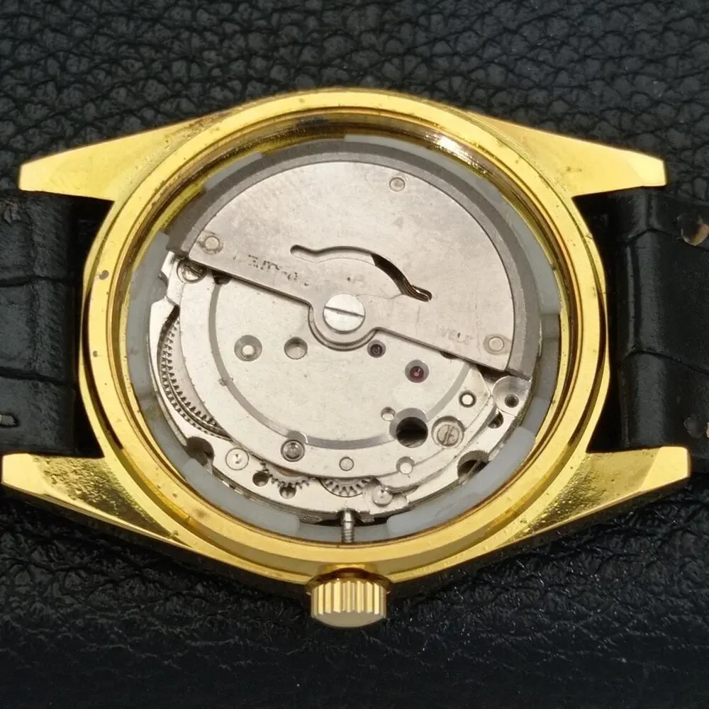 Vintage 1980 Citizen Automatic Mens Gold Watch W/daydate & Blue accents